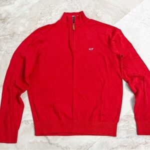 Men’s Vineyard Vines Bright Red Zip-Up Sweater